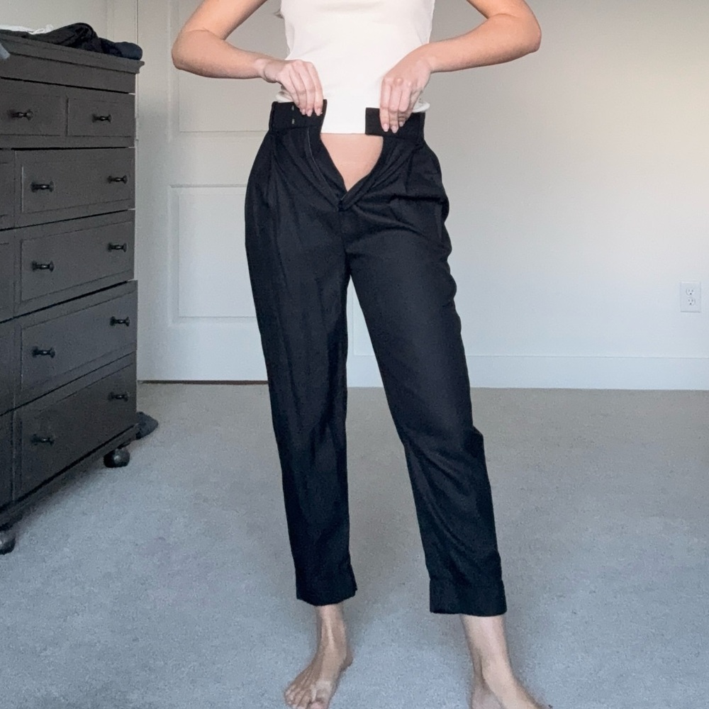 COS Black Straight Leg Cropped Pants